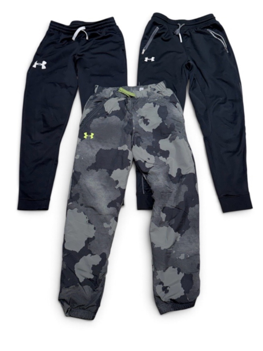 Under Armour Kids' Active Joggers - Black & Gray Camo size large